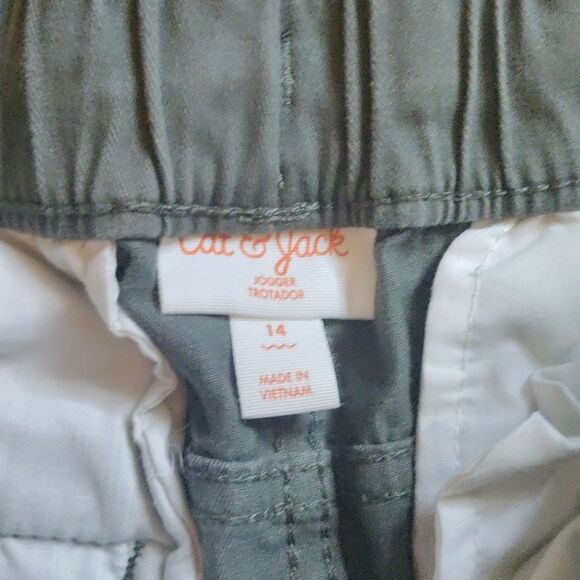 Cat & Jack Green Cargo Pants Size 14 Cotton Utility - Picture 2 of 7